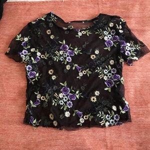 Mesh floral top